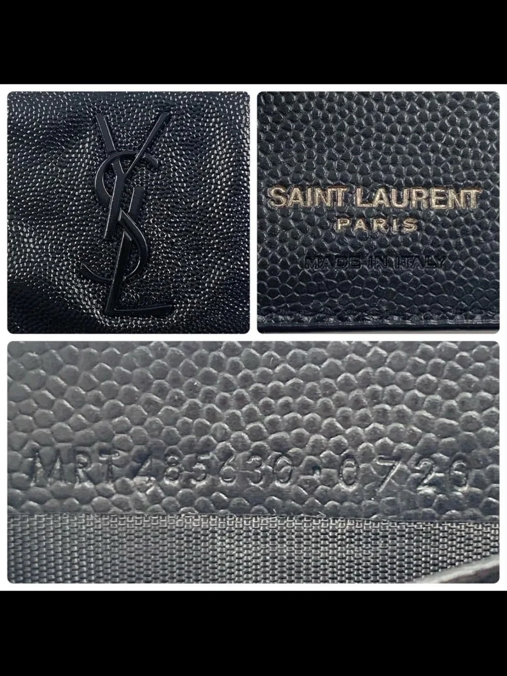 Saint Laurent Black Patent YSL Money Clip Wallet